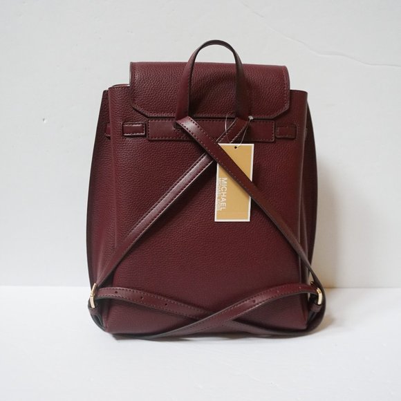Michael Kors Emilia Medium Backpack Pebbled Leather Merlot main image 10